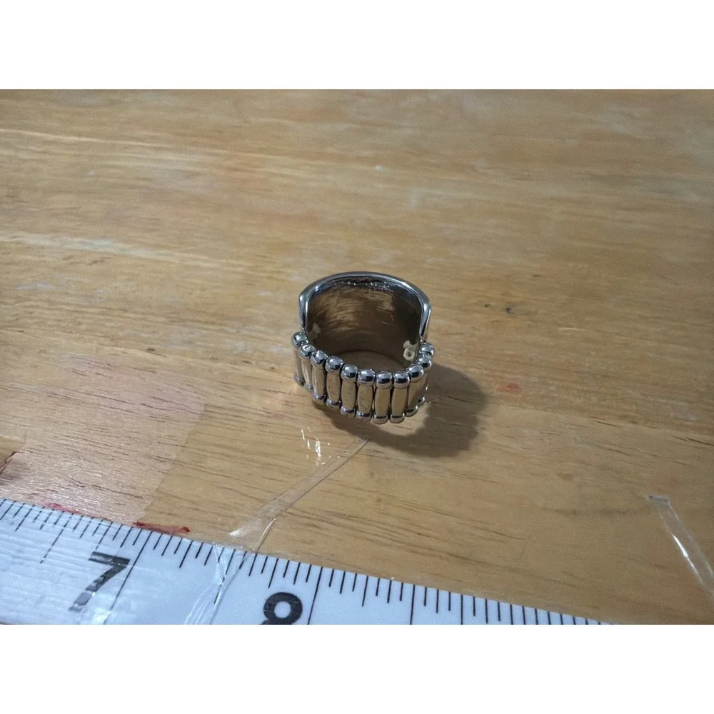 Paparazzi Silver Pink Fuchsia Ombre‎ Rhinestone Stretchy Wide Band Ring